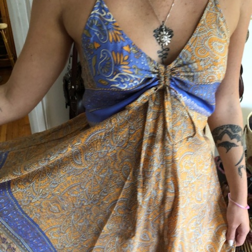 Silk Printed Maxi Dress